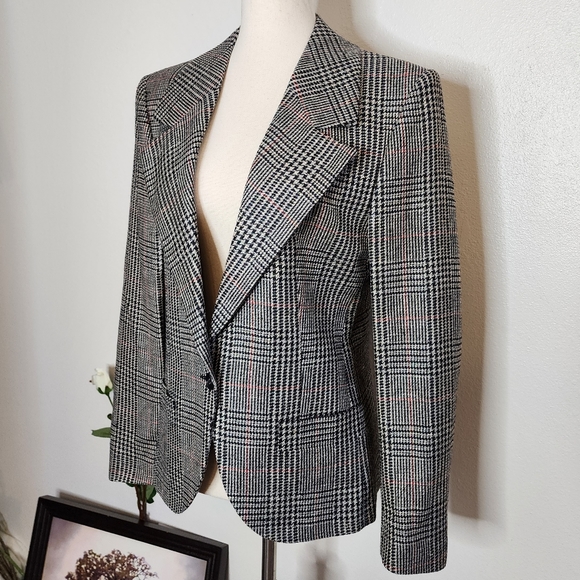 AUTHENTIC Vintage Burberry Herringbone Coat Dinner Jacket Business Elegant Luxe - Picture 4 of 15